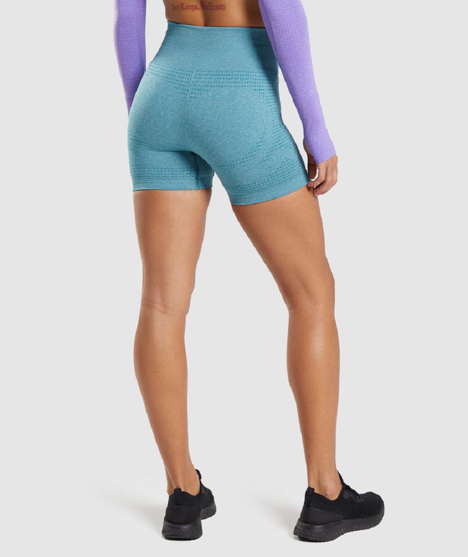 Szorty Damskie Gymshark Vital Seamless 2.0 Turkusowe | PL 2389SGL